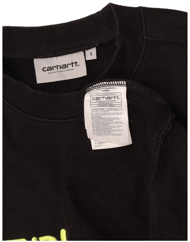 Мужской свитшот с рисунком Carhartt, маленький черный хлопковый джемпер