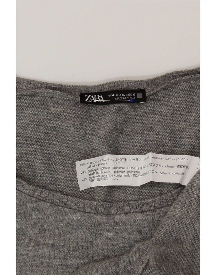 Женский жилет Zara UK 18 XL Серый вискоза