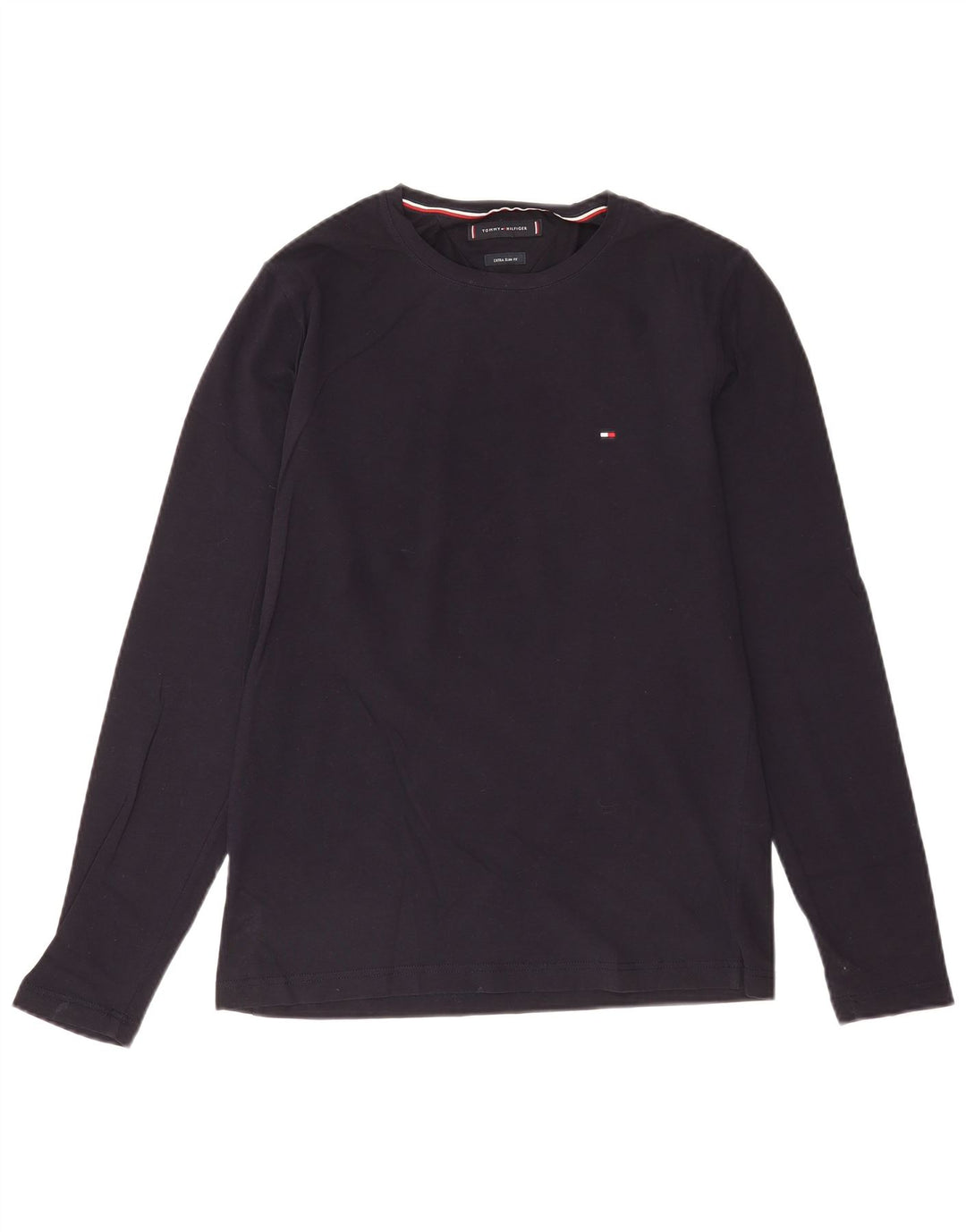Tommy Hilfiger Мужской очень тонкий топ с длинными рукавами, средний темно-синий, хлопок