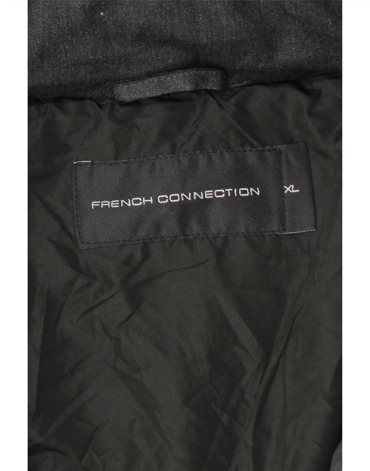 Мужская утепленная куртка French Connection с капюшоном UK 42 XL, черная шерсть