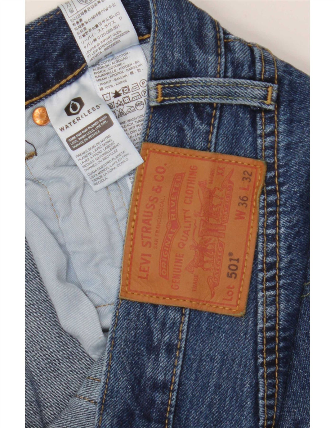 Мужские джинсовые шорты Levi's 501 W36, большие синие, хлопок