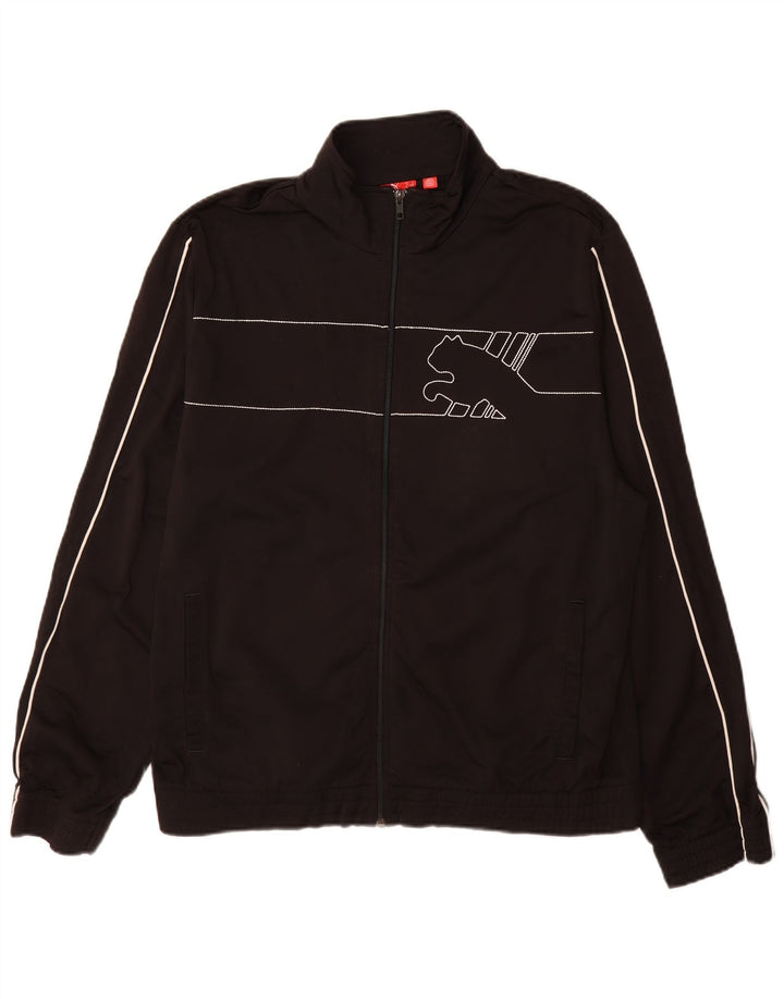 Мужская спортивная куртка с графическим рисунком Puma, большая черная полосатая спортивная куртка из полиэстера