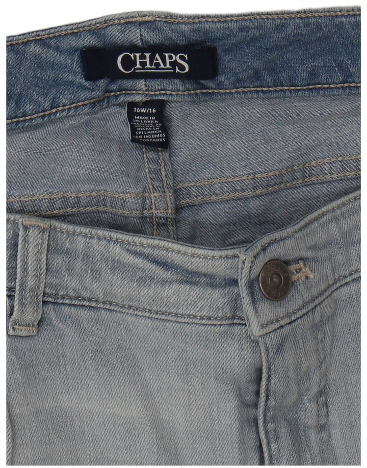 CHAPS Womens Bermuda Denim Shorts US 16 2XL W36  Blue Cotton