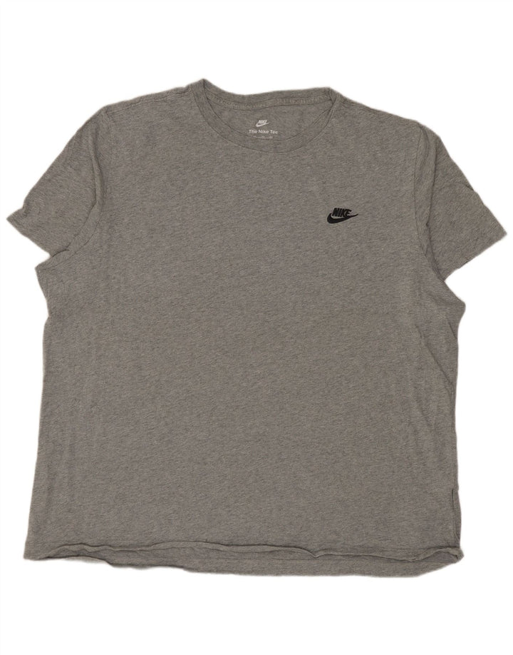 Мужская футболка NIKE 2XL, серый хлопок с крапинками