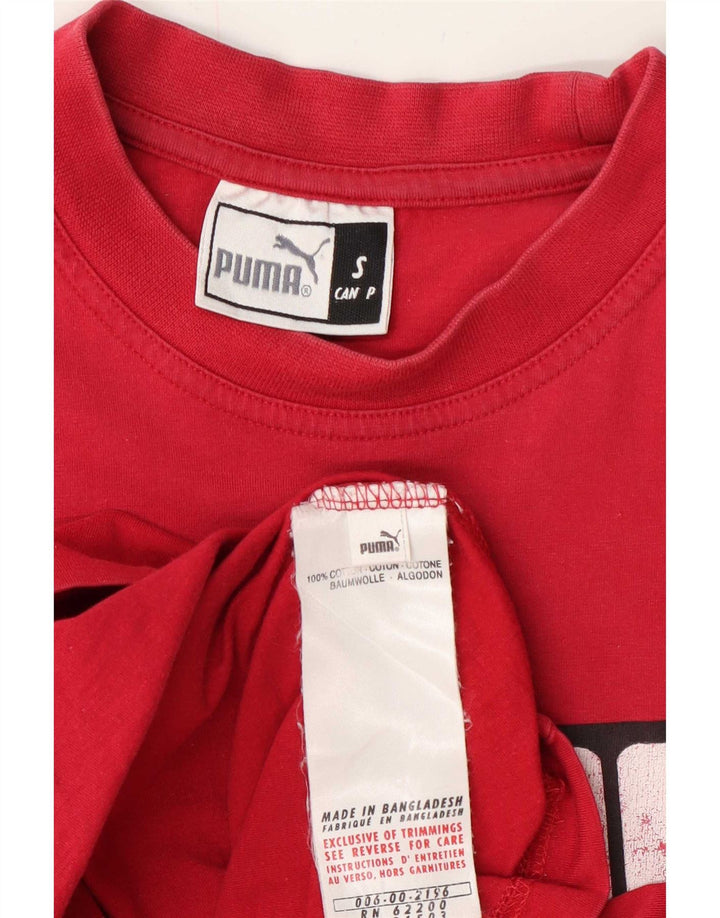 Мужская футболка с рисунком Puma, маленький красный хлопок