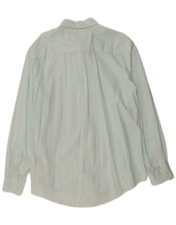 TOMMY HILFIGER Мужская рубашка XL Бирюзовая в тонкую полоску Хлопок