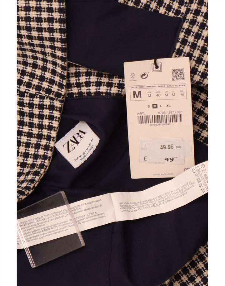 Мужской жилет ZARA, средний темно-синий, хлопок с узором «гусиные лапки»