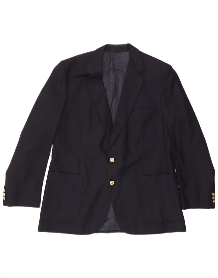 Мужской пиджак Aquascutum на 2 пуговицах IT 46, маленький темно-синий, шерсть