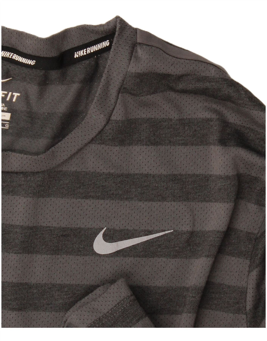 Мужская футболка Nike Dri Fit из полиэстера в большую серую полоску