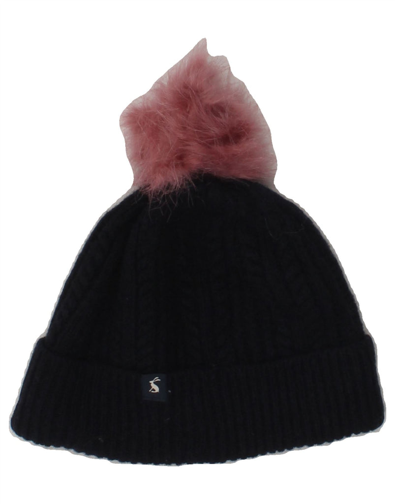 JOULES Girls Bobble Hat One Size Navy Blue Wool Vintage Joules and Second-Hand Joules from Messina Hembry 