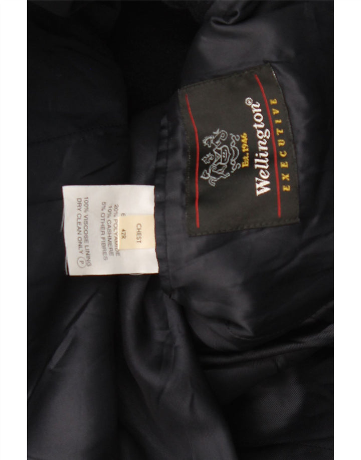 Мужское пальто WELLINGTON UK 42 XL темно-синее шерстяное