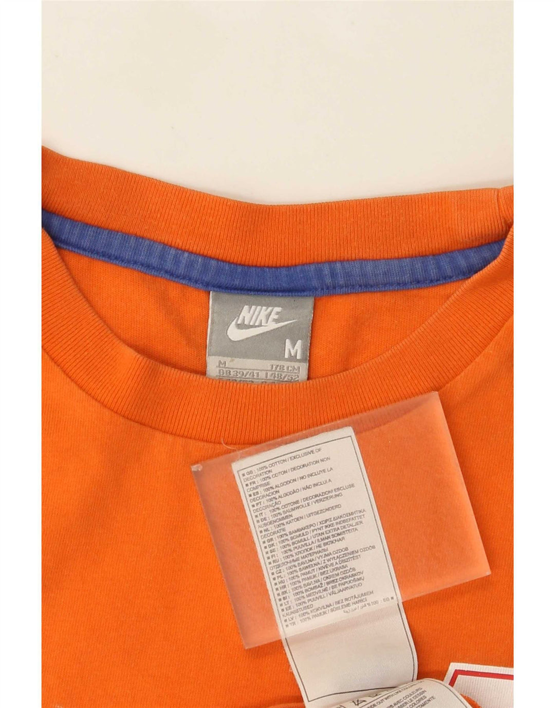 Мужская футболка с рисунком Nike KNVB, хлопковый топ среднего оранжевого цвета