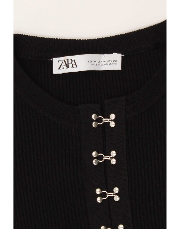 Женский кардиган с длинным рукавом Zara UK 12, средний черный