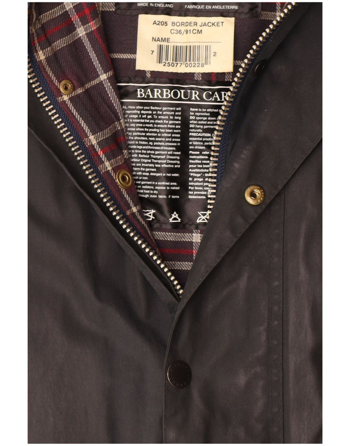 Мужское пальто Barbour из вощеного хлопка с бордюром UK 36, маленькое черное