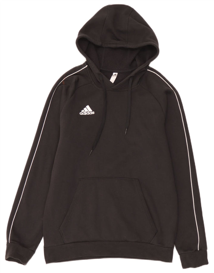 Мужской джемпер с капюшоном Adidas среднего размера, черный, хлопок