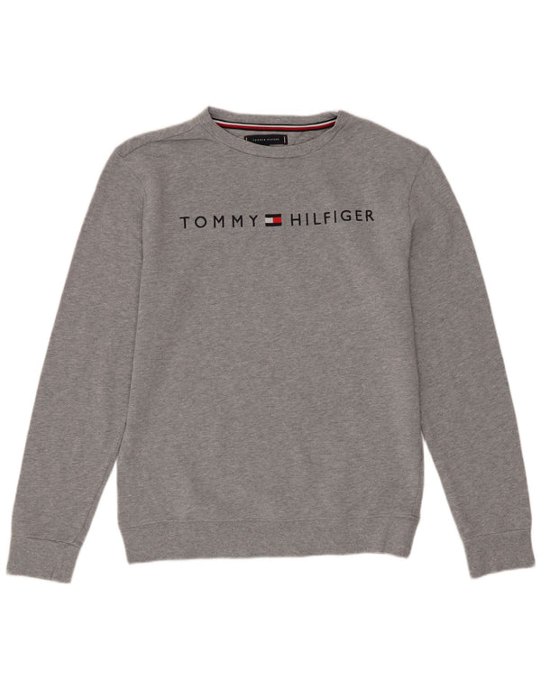 Tommy Hilfiger Мужской свитшот с рисунком, маленький серый хлопковый джемпер в крапинку