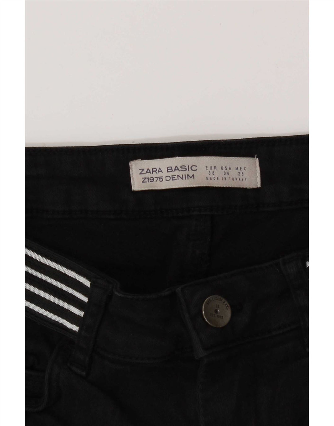 Женские узкие джинсы Zara EU 38, маленькие W28 L27, черные