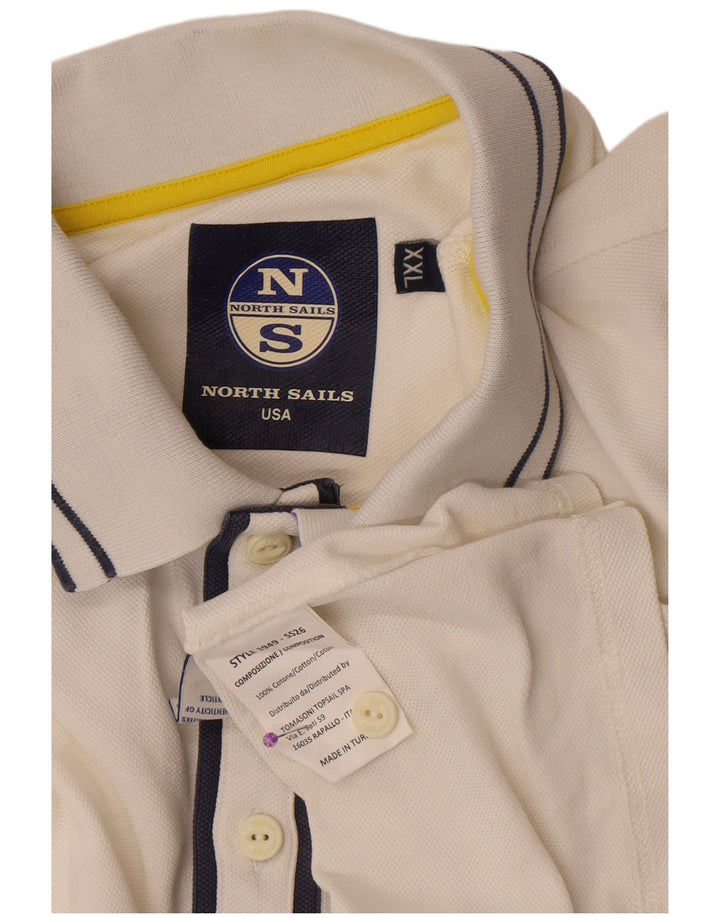 Мужская рубашка поло North Sails 2XL, хлопок в белую полоску