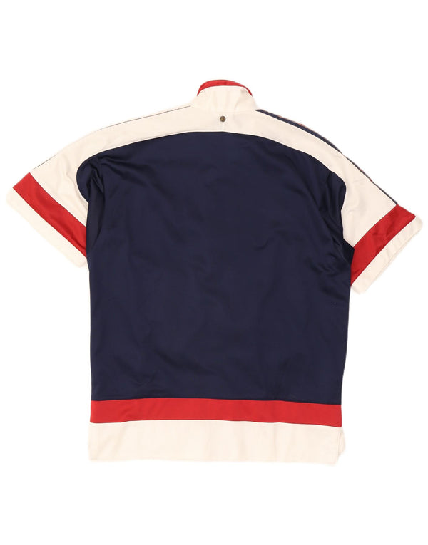 Мужской спортивный костюм Champion с коротким рукавом, верхняя куртка, маленький темно-синий, с цветными блоками