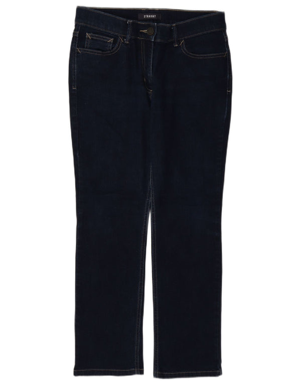 Женские прямые джинсы Marks & Spencer UK 12, средние W30 L27, темно-синие, хлопок
