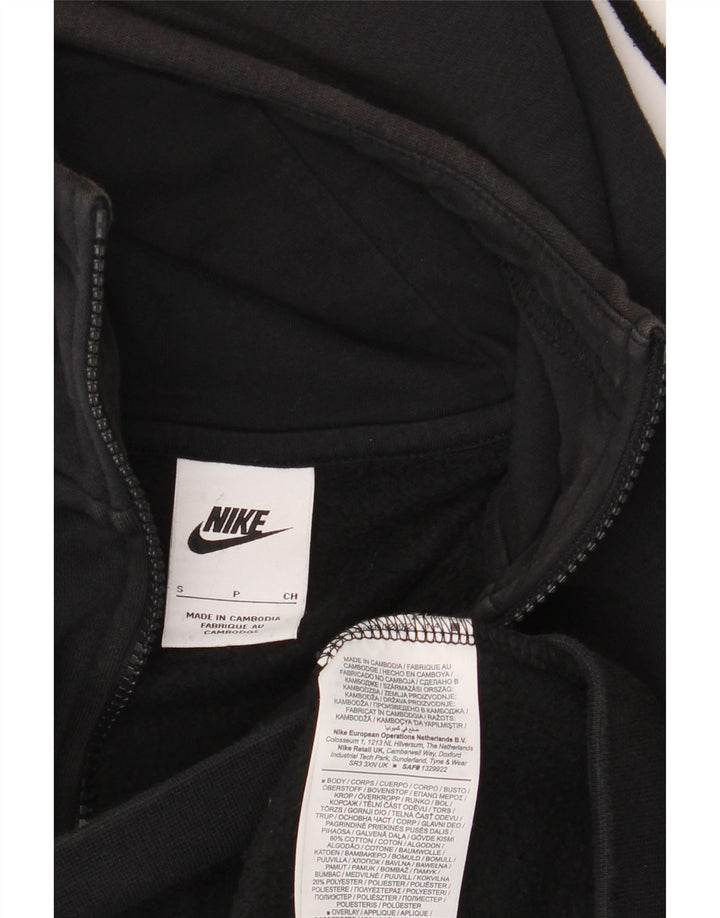 Мужской свитер с капюшоном на молнии Nike, маленький черный, хлопковый