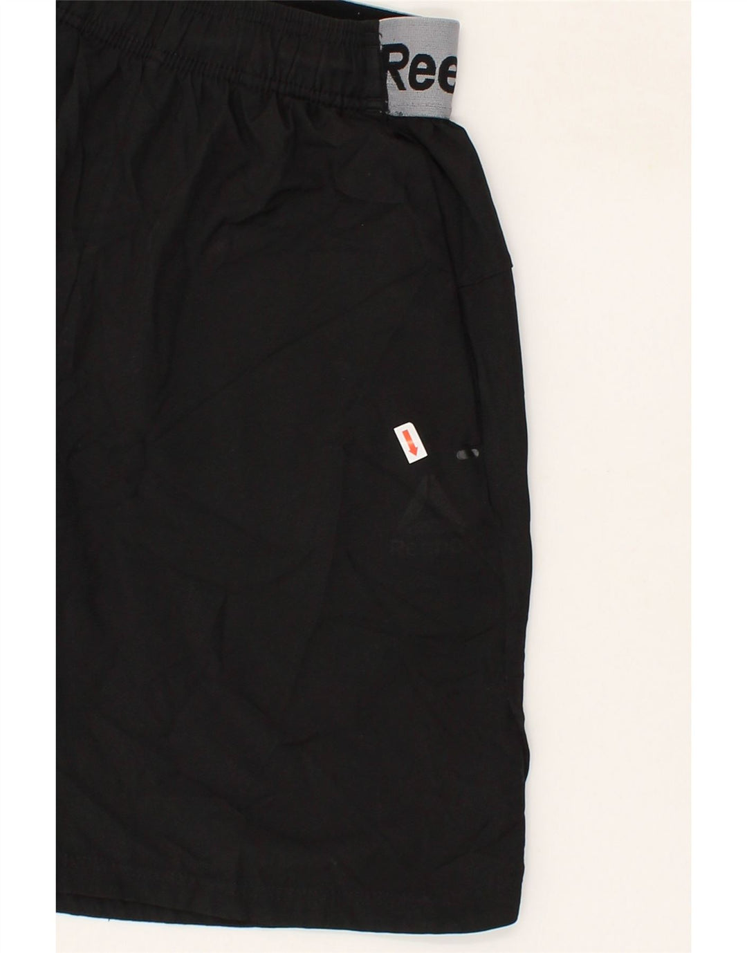 REEBOK Boys Graphic Sport Shorts 13-14 Years Small Black Vintage Reebok and Second-Hand Reebok from Messina Hembry 