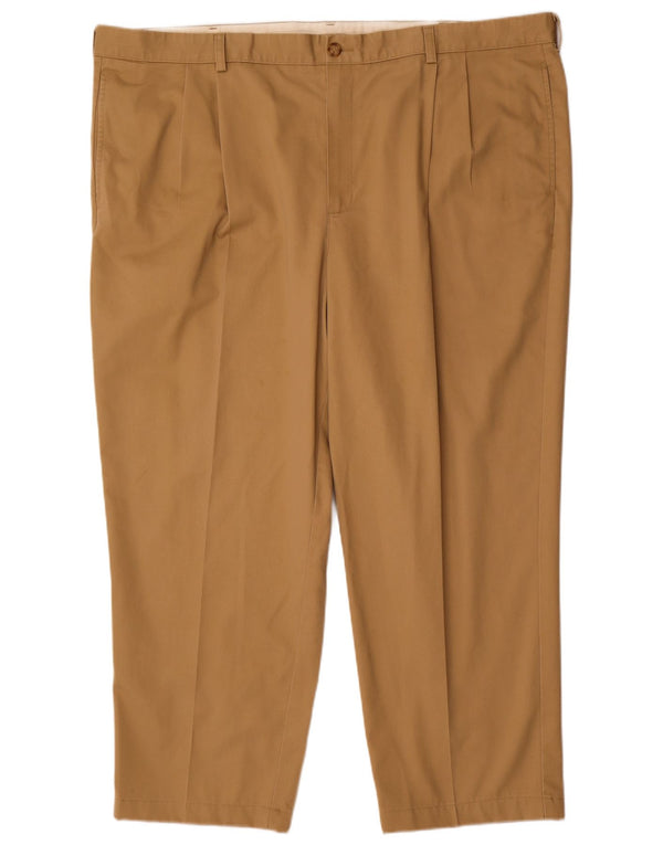 Мужские классические костюмные брюки L.L.Bean с привязками W46 L28, бежевый хлопок