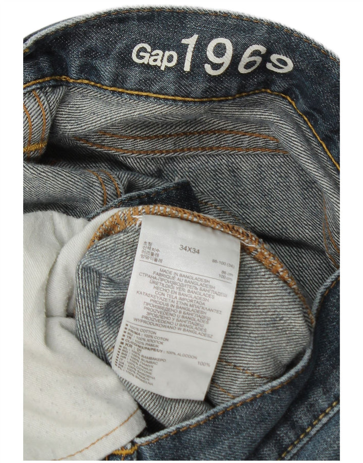 Мужские прямые джинсы Gap W34 L34 синие, хлопок