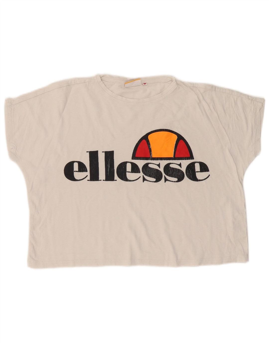 ELLESSE Женская укороченная футболка Heritage Oversized с рисунком Top UK 6 XS Белый