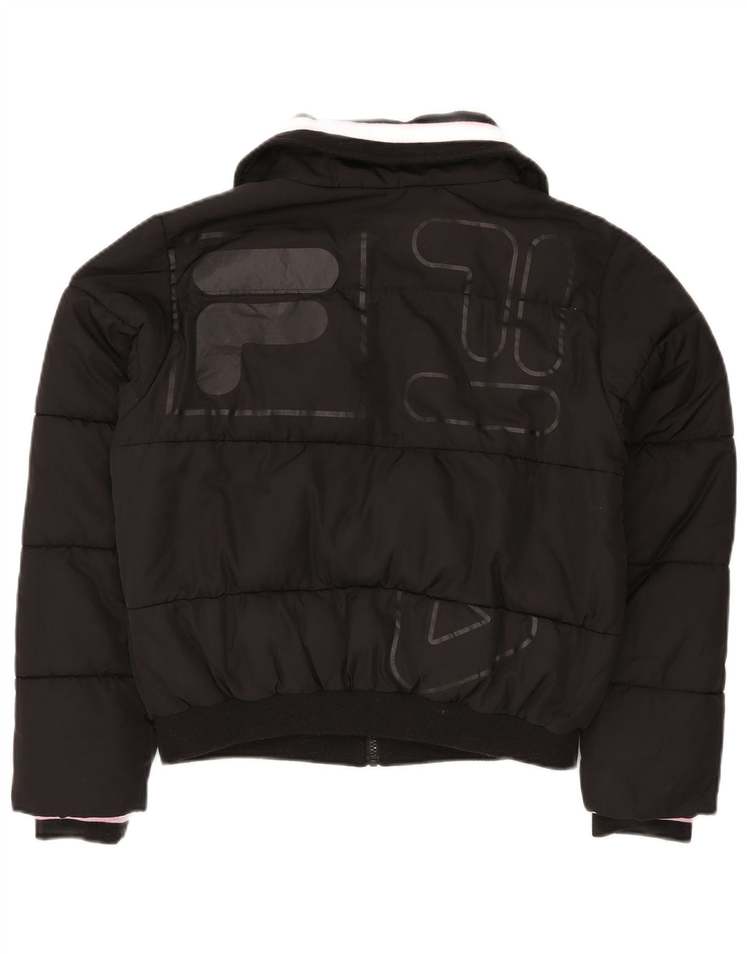 Женская стеганая куртка FILA с графическим рисунком UK 14, средний черный полиэстер