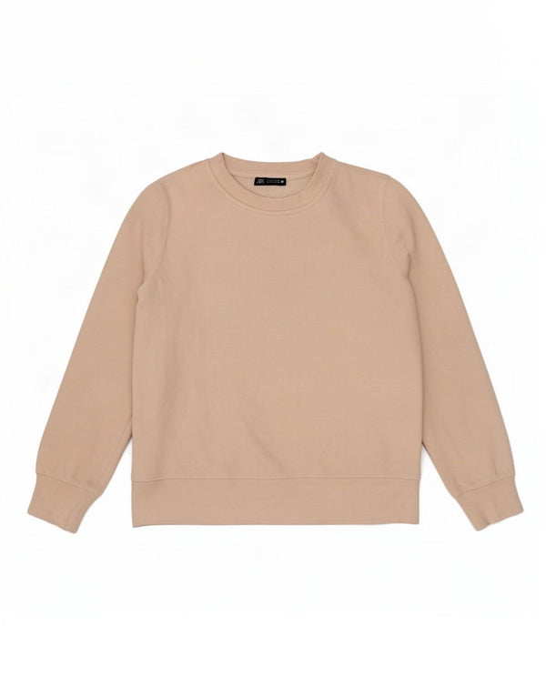 Женский джемпер-толстовка оверсайз Zara UK 10, маленький размер, бежевый хлопок