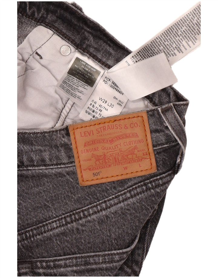 Мужские прямые джинсы LEVI'S 501 W29 L30 Серые, хлопок