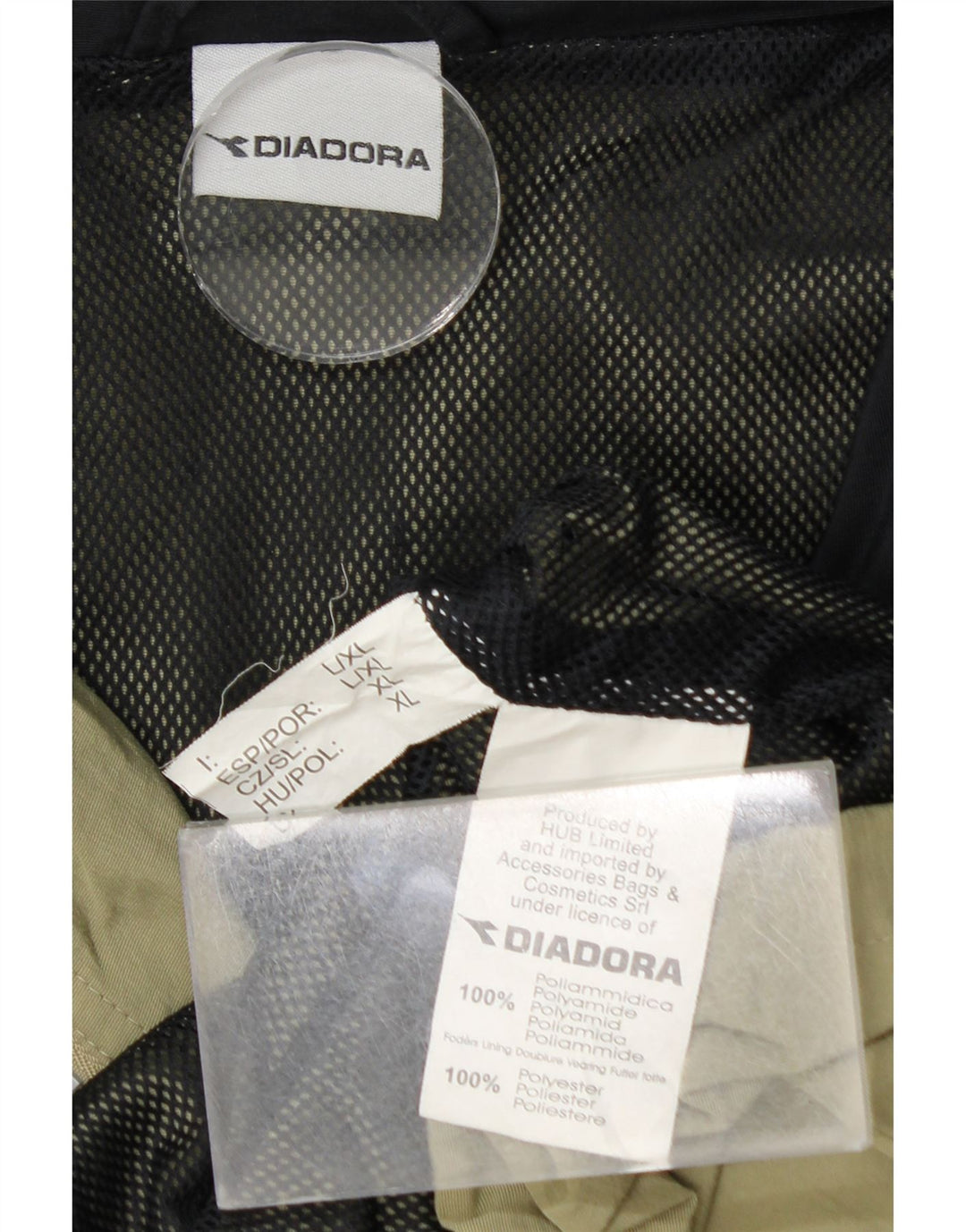 Мужская дождевик DIADORA с капюшоном UK 42 XL Хаки Полиамид