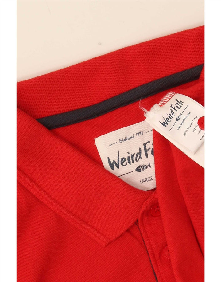 Мужская рубашка поло Weird Fish, большой красный хлопок