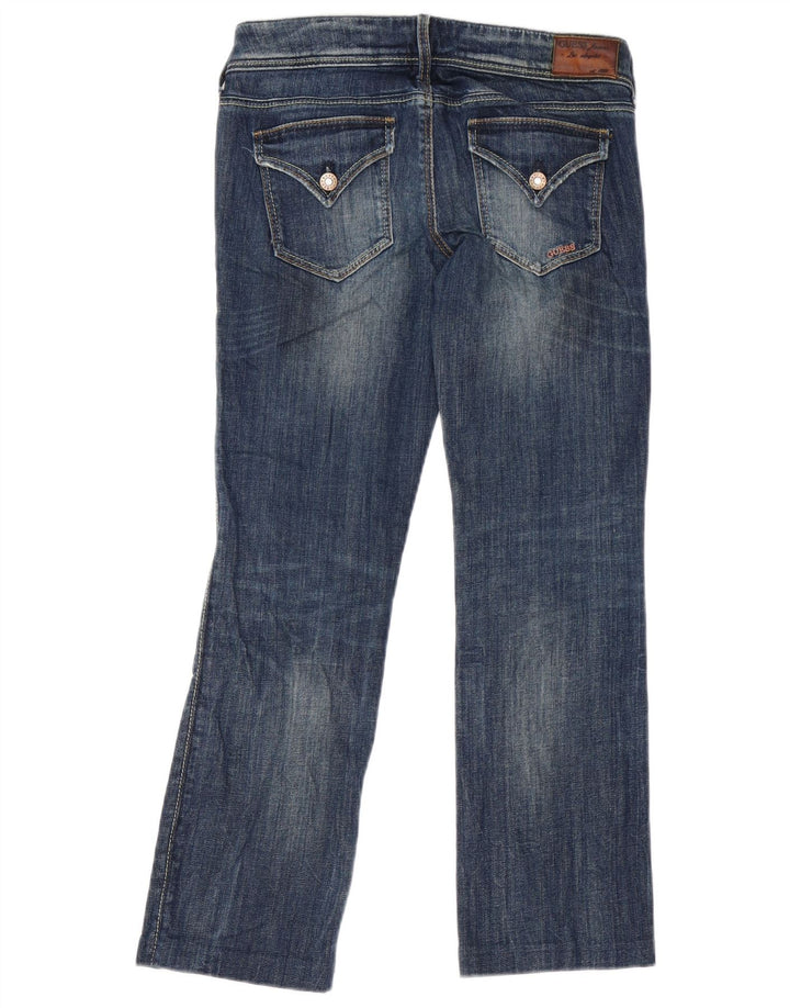 Guess Женские обычные прямые джинсы W28 L27 Темно-синие хлопковые