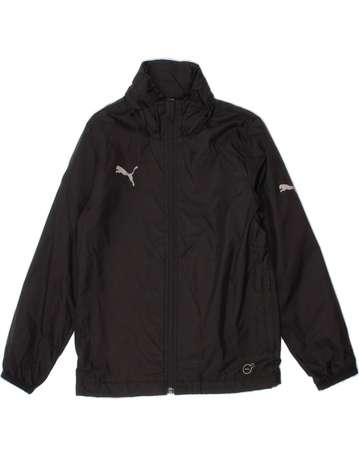 PUMA Boys Hooded Tracksuit Top Jacket 7-8 Years  Black Nylon Vintage Puma and Second-Hand Puma from Messina Hembry 
