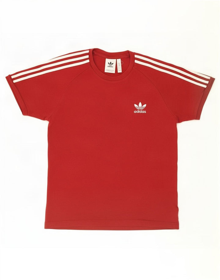 Мужская футболка Adidas Top среднего красного цвета из хлопка