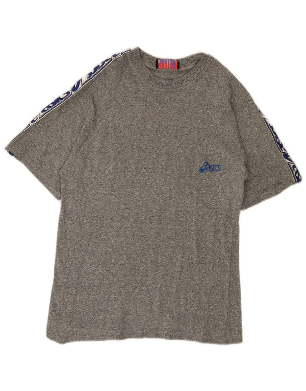 Мужская футболка с рисунком ASICS, маленький серый, в крапинку