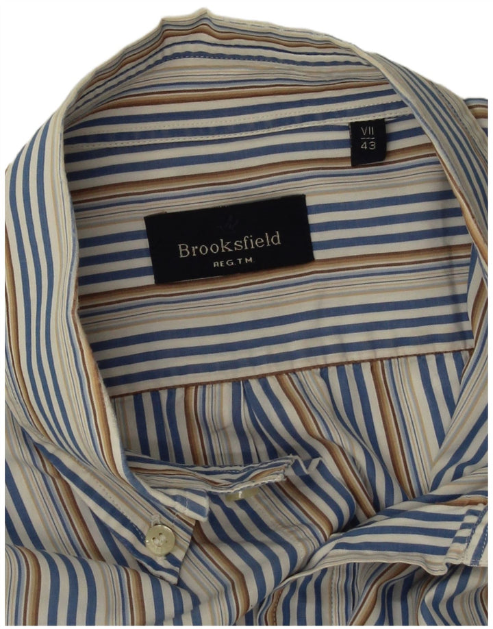 Мужская рубашка Brooksfield, размер 43 XL, разноцветная полоска