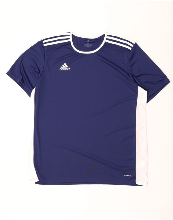 Adidas Мужская футболка Aeroready Top 2XL Темно-синий полиэстер с цветными блоками