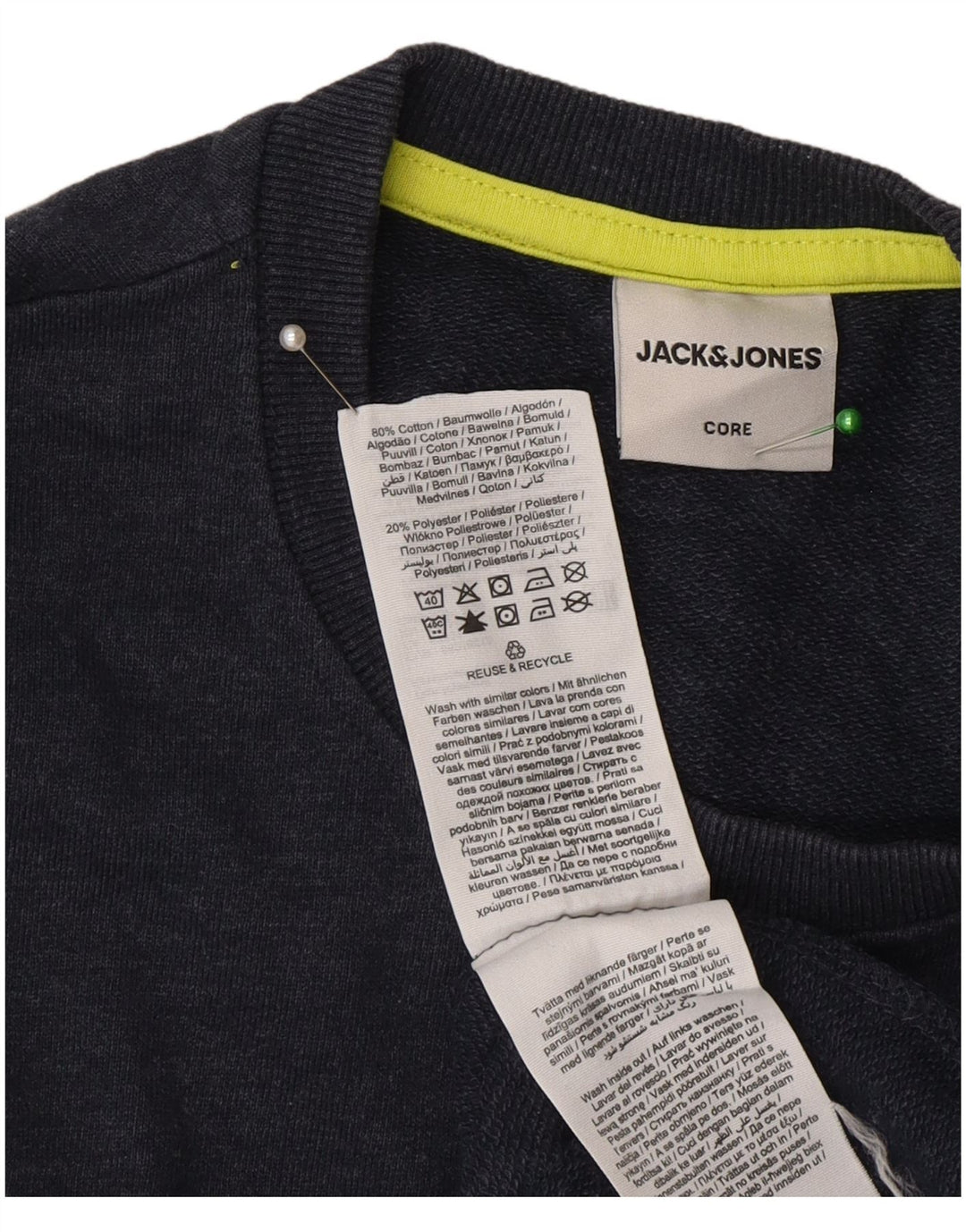 Мужской свитшот с рисунком Jack & Jones, маленький темно-синий, хлопковый