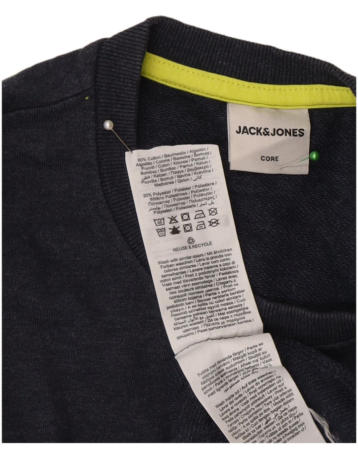 Мужской свитшот с рисунком Jack & Jones, маленький темно-синий, хлопковый