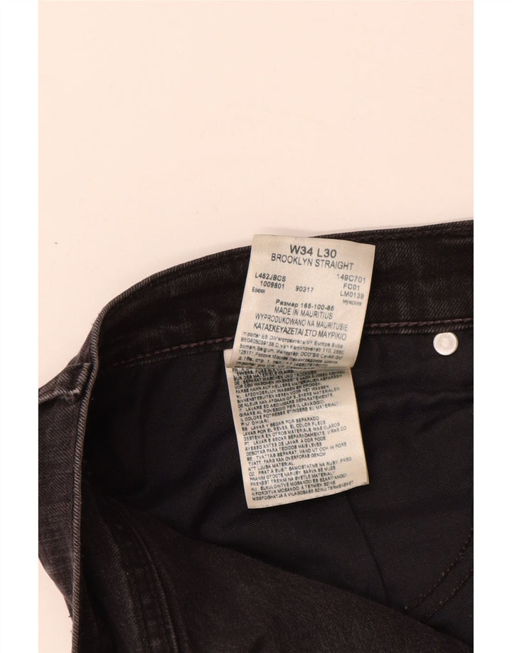 Мужские прямые джинсы Lee Brooklyn W34 L30, черный хлопок