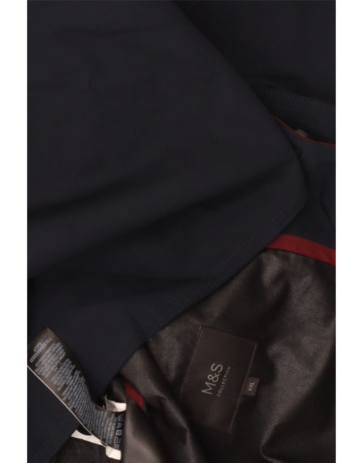 Мужское пальто Marks & Spencer UK 44 2XL темно-синий полиэстер