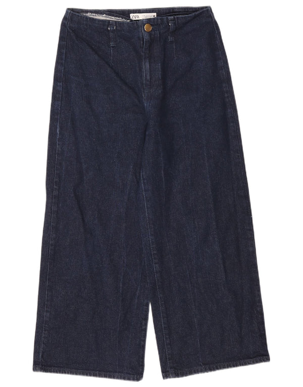Женские укороченные джинсы с высокой талией Zara EU 40 Medium W30 L25 Темно-синие