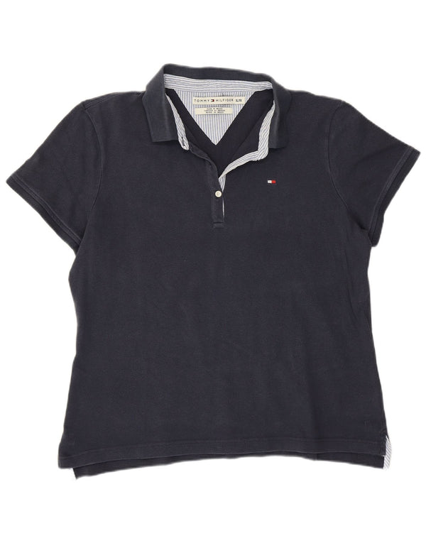 Женская рубашка-поло Tommy Hilfiger UK 18 XL, темно-синяя, хлопок