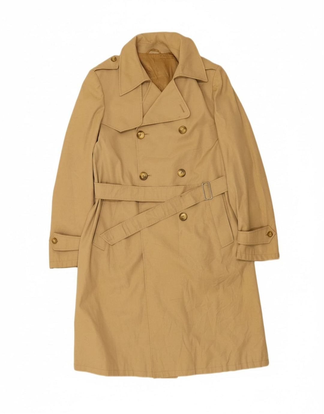 VINTAGE Womens Trench Coat IT 52 2XL Beige Polyester Vintage Vintage and Second-Hand Vintage from Messina Hembry 