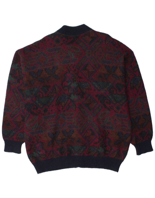PETER BROWN Мужской кардиган-свитер IT 58 3XL Бордовый Fair Isle