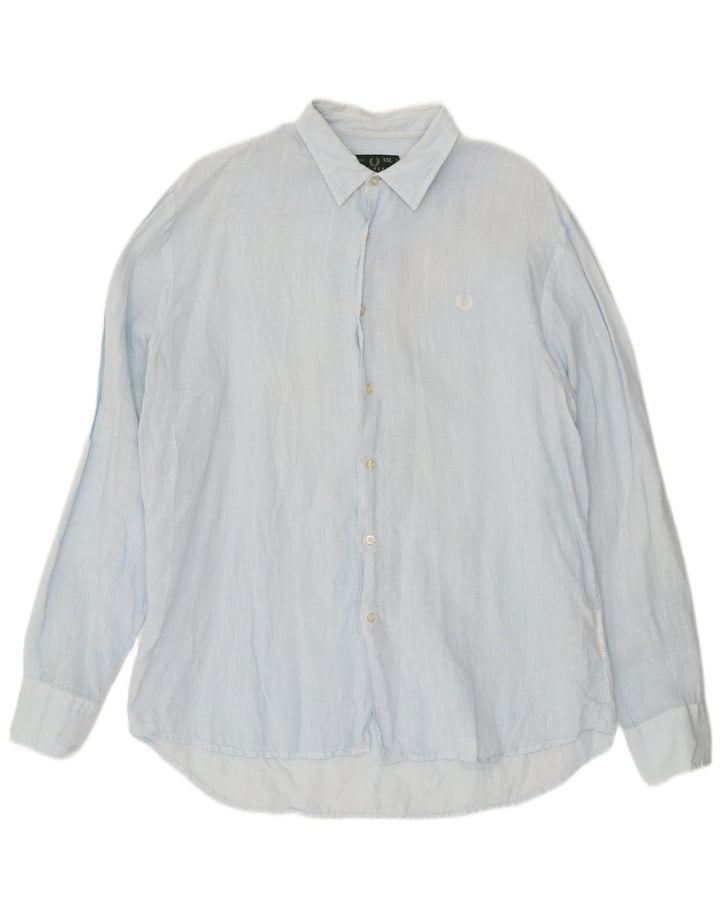 Мужская рубашка Fred Perry 2XL, синяя льняная