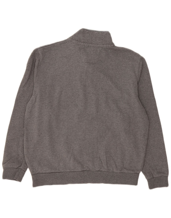 Crew Clothing Мужской свитшот с воротником на молнии, джемпер XL, серый хлопок с крапинками